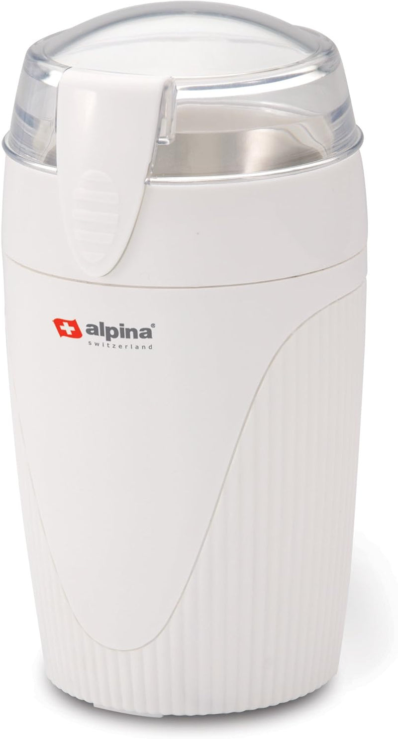 Alpina Electric Coffee/Spice/Nut Grinder for 220/240 Volt Countries (Not for USA), White