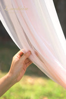 Blush Chiffon Fabric Drapery Wedding Arch Drapping Fabric Ceremony Reception Swag, 2 Panels 30" Wide 6 Yards Long, Romantic Blush & White