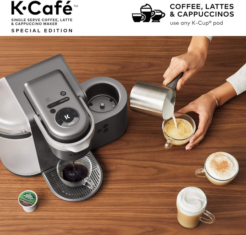 Keurig K-Cafe Special Edition Single Serve K-Cup Pod Coffee, Latte and Cappuccino Maker, Nickel