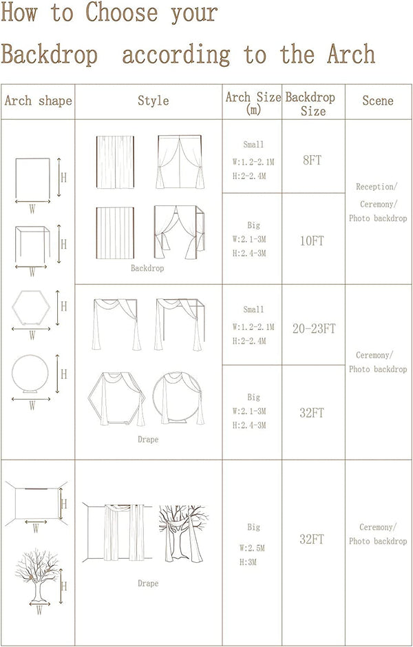 Wedding Arch Draping Fabric - 3 Panels - 30 x 20Ft - Chiffon - CreamNudeIvory - CeremonyReception Decorations