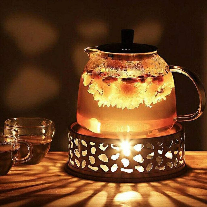 ZERIRA Teapot Warmer, Stainless Steel Teapot heater with Candle holder Lit Teapot or Coffee Warmer Base