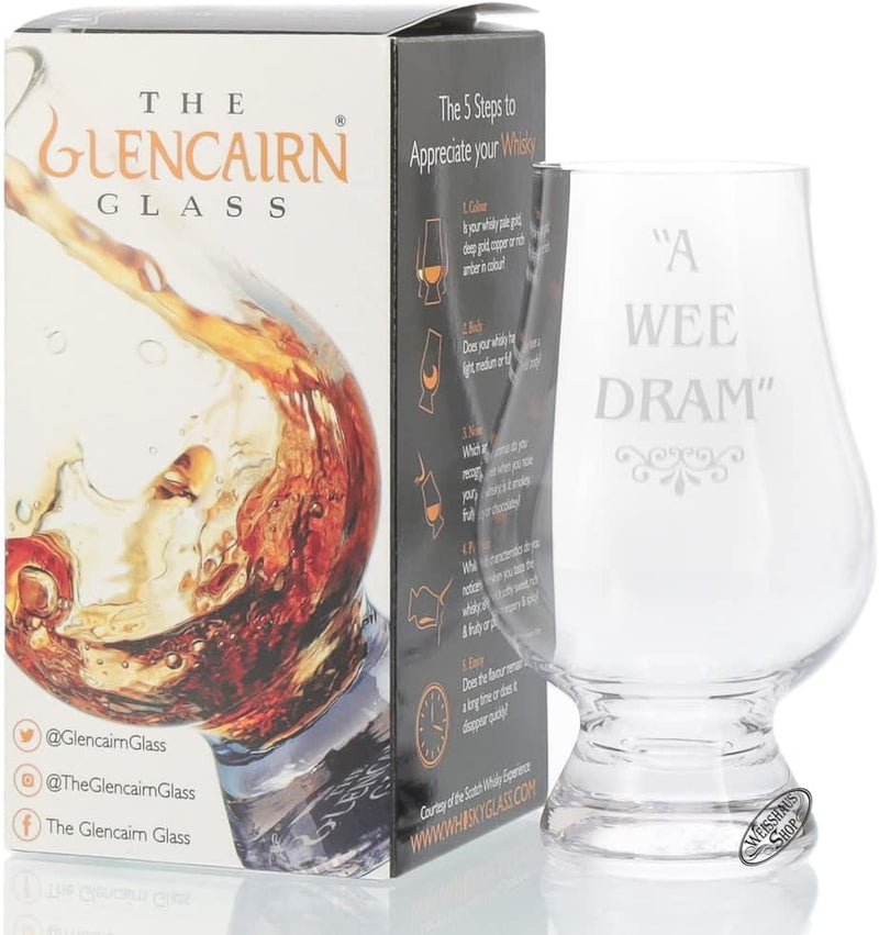 Official Glencairn Crystal Whisky Tasting Glass - A Wee Dram 1 2 4 6 8 Whiskey Glass