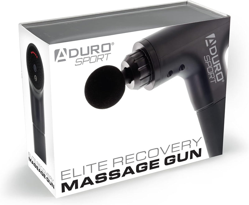 Aduro Percussion Massage Gun Deep Tissue Muscle Massage Gun Handheld, Elite Recovery™ Electric Hand Held Therapy Massager Gun Perfect for Athletes Full Body, Back, Neck, Shoulder Pain Relief (Black)