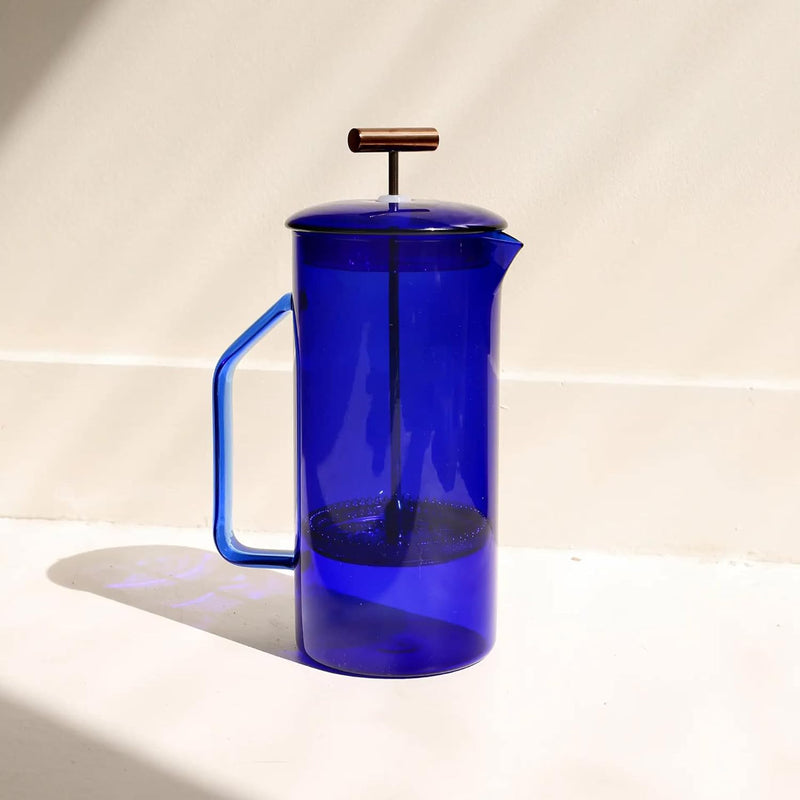 Glass French Press, Cobalt