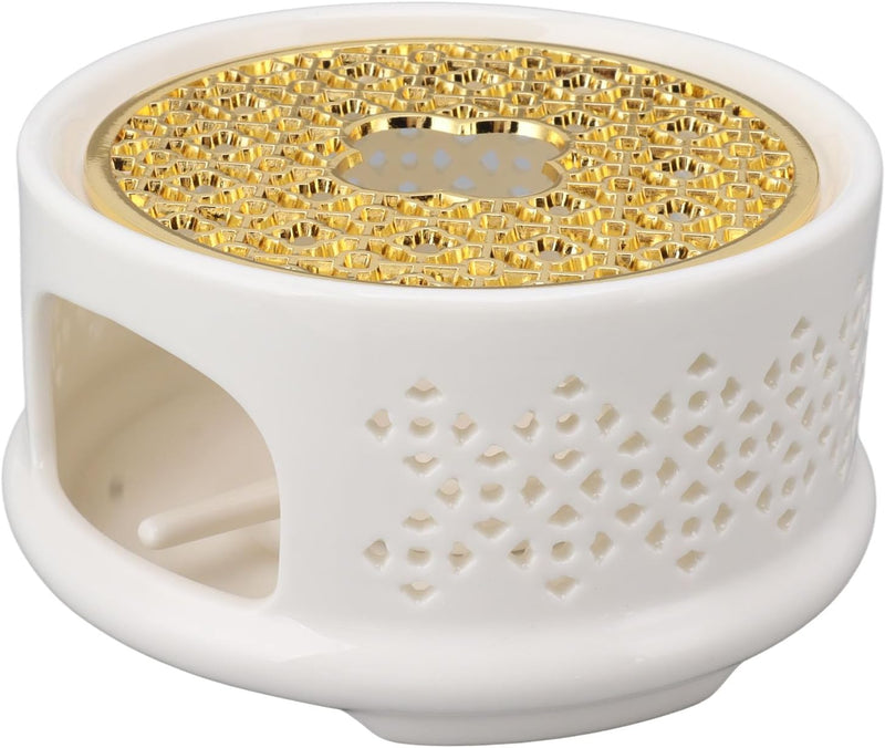 Ceramic Teapot Warmer, Sturdy Design, Perfect for Shops, Keeps Tea Warm Longer (White)