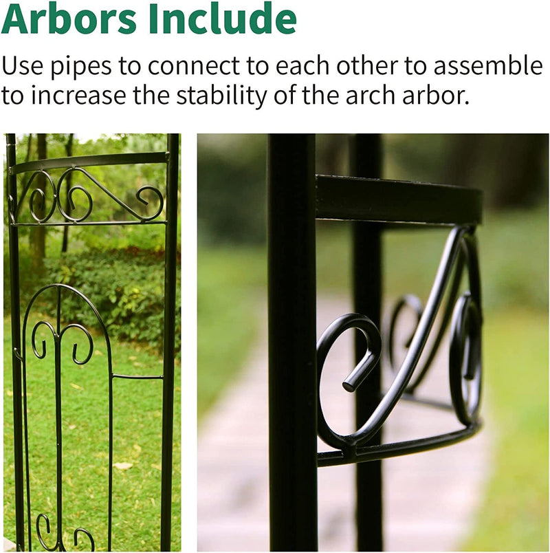 Garden Arbor Metal Arch - Outdoor Ceremony Decor for Climbing Plants