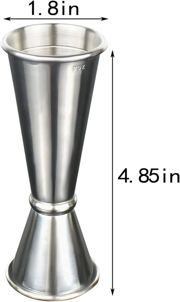 304 Stainless Steel Cocktail Double Jigger Japanese Style Measuring Oz Cup Bar Tool Shot for Bartending Bartender Jiggers Ounce Measurements Alcohol Drink Markings Perfect Party Silver Kitchen Tools