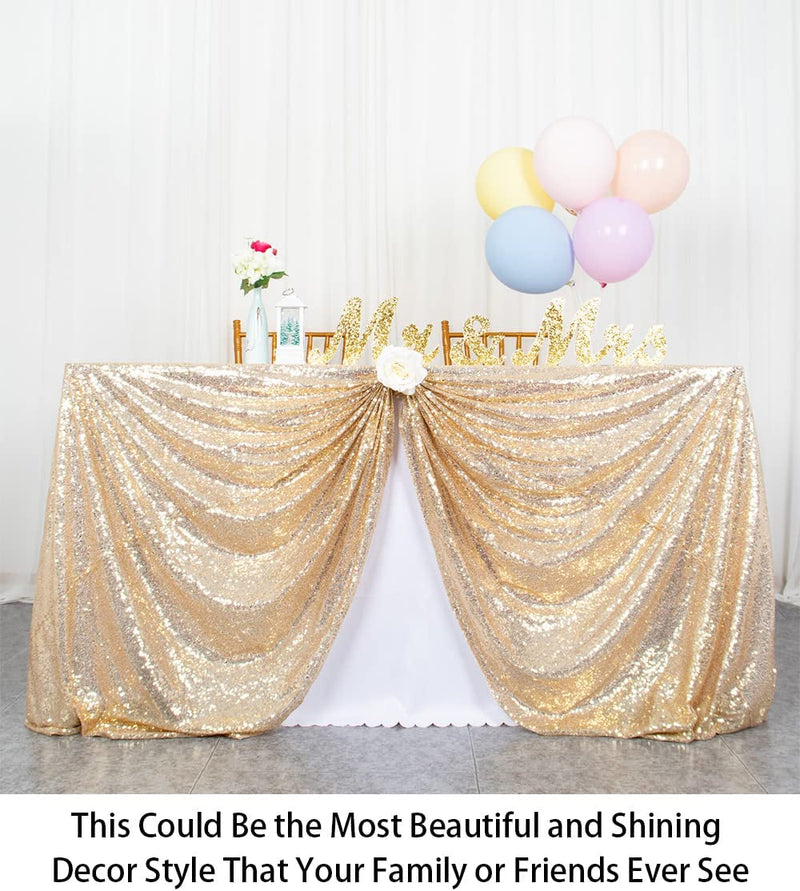 Gold Sequin Tablecloth 72X72 for Parties and Weddings