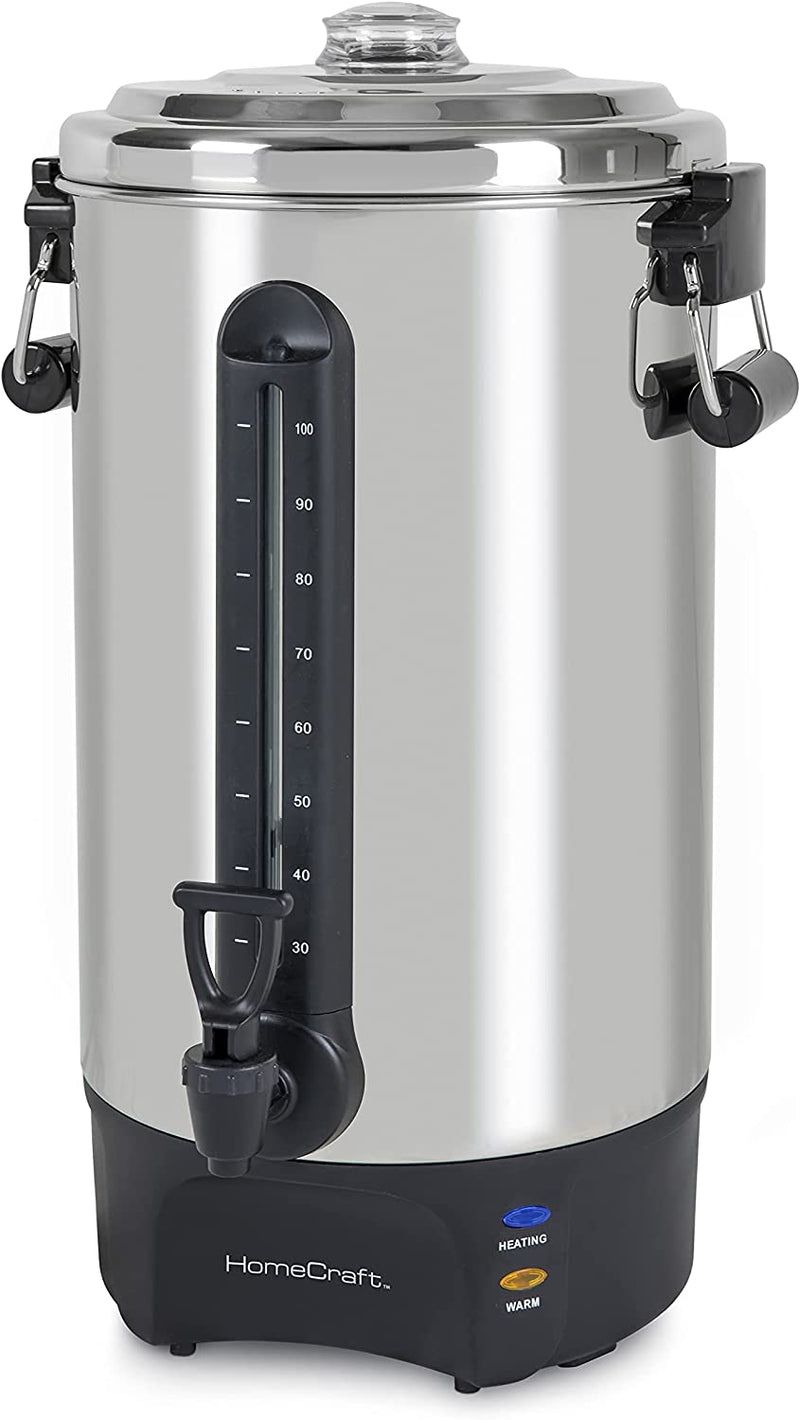 Homecraft HCPC10SS 10-Cup Stainless Steel Coffee Maker Percolator, Easy-Pour Spout, LED Indicator Light, Keep Warm Function