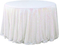 TRLYC Valentine'S Day Gift round Sequin Iridescent Sequin Tablecloth for Christmas Party 5FT Table-120-Inch