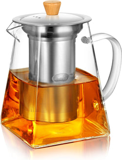 CNGLASS Glass Tea Warmer,Universal Heart Shaped Glass Teapot Wramer