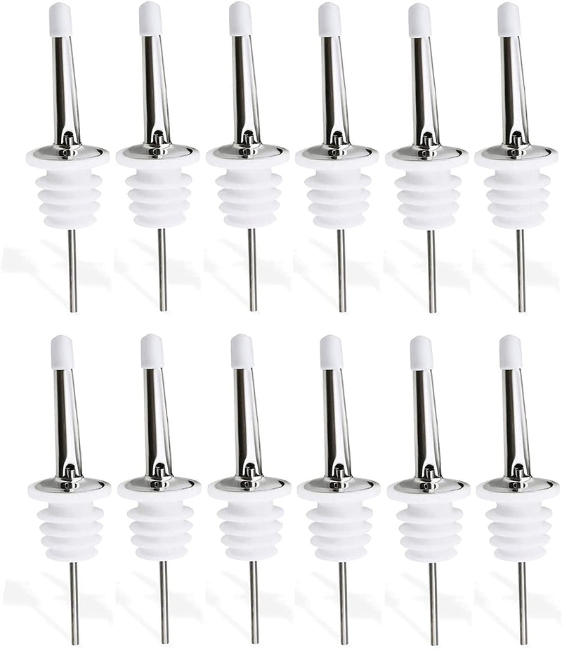 24 Pack Liquor Pour Spouts Set - Stainless Steel bottle spout and Liquor Pourers Dust Caps Covers