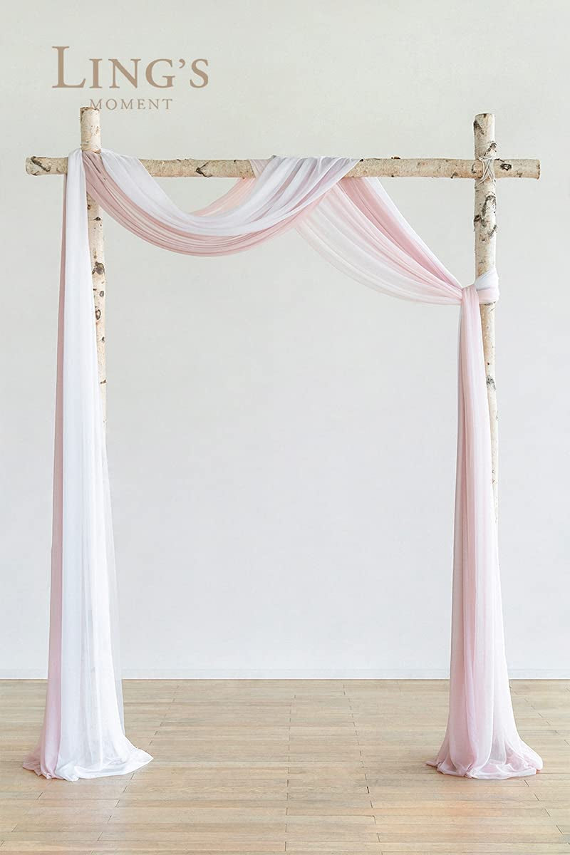 20Ft Wedding Arch Draping Fabric Backdrop - Dusty RoseWhiteBlush