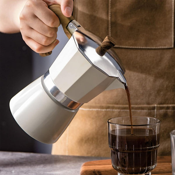 MORDEN MS Moka Pot, Stovetop Espresso Maker 6 Cup/10 OZ Italian Coffee Maker Camping Coffee Pot Manual Cuban Coffee Percolator for Cappuccino or Latte