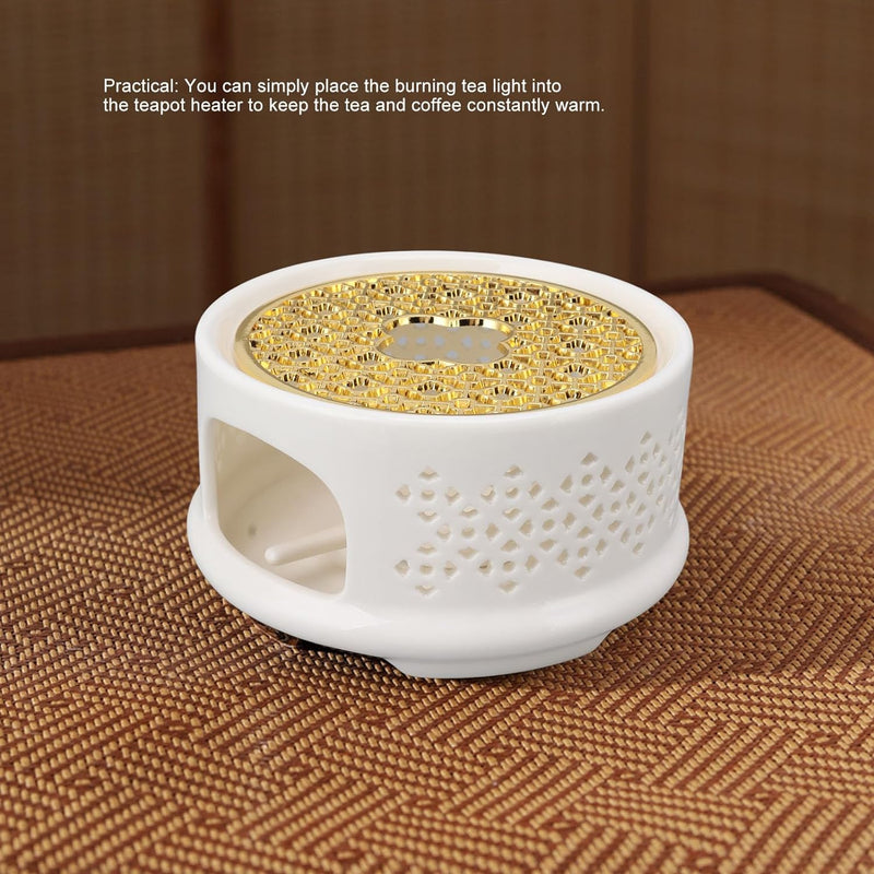 Ceramic Teapot Warmer, Sturdy Design, Perfect for Shops, Keeps Tea Warm Longer (White)