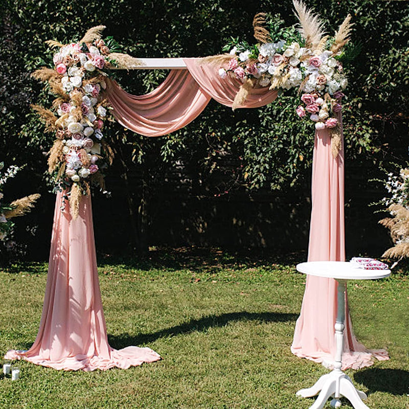 Chiffon Wedding Arch Draping Fabric - Pink Backdrop Panels - 30 x 20Ft