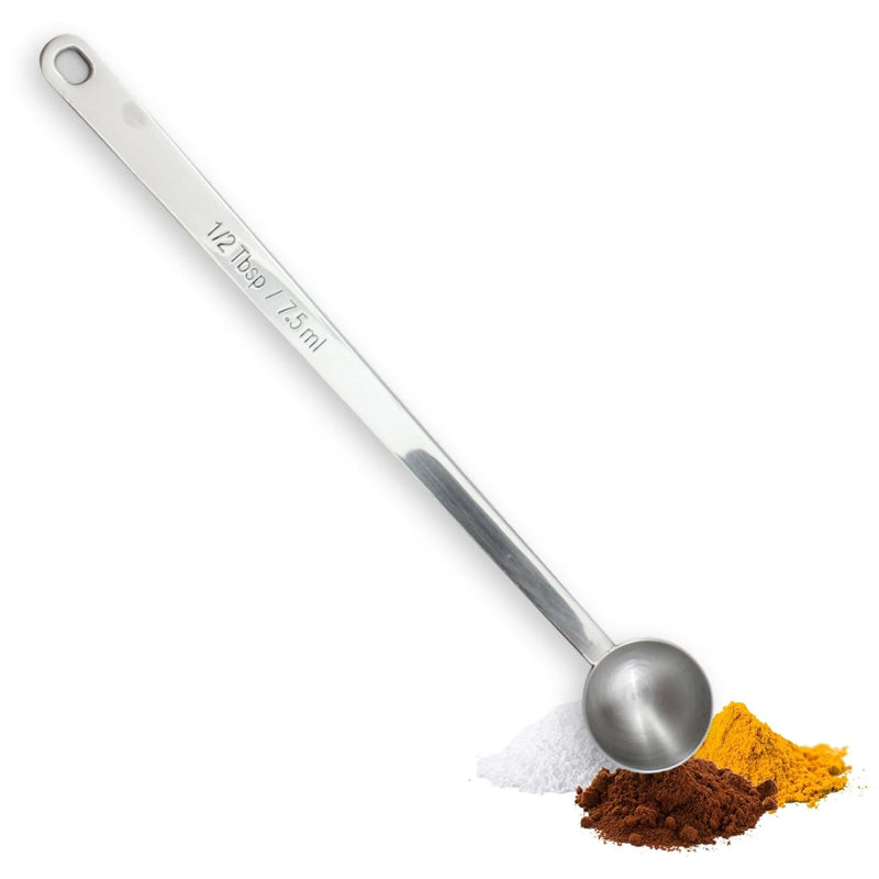 Tablecraft 2 Tablespoon Coffee Scoop, Stainless Steel, 9 Inch Long Handle Measuring Spoon, 30ml Two Tbsp Capacity, Restaurant, Cafe or Home Use