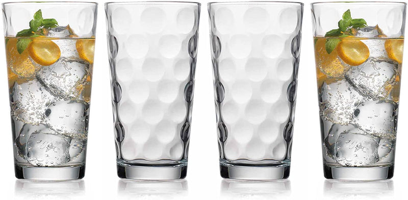 Home Essentials & Beyond Drinking Glasses [set of 10] Highball Glass Cups 17oz Premium Cooler Glassware – Ideal for Water, Juice, Cocktails, Iced Tea.