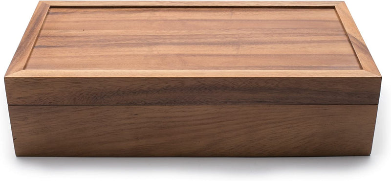 Ironwood Gourmet Rectangular Vauxhall Double Tea Box, Acacia Wood,Brown, 10 Compartment