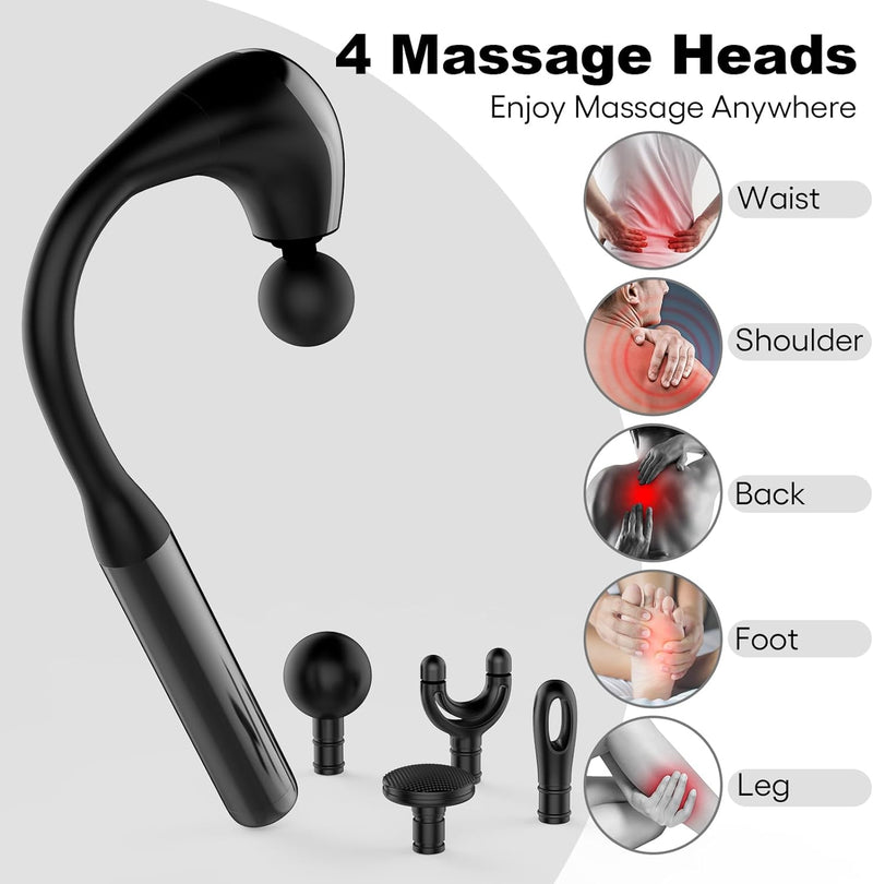 Revolutionary U-Shaped Massage Gun Back Massager for Pain Relief Deep Tissue Body Massager for Neck,Shoulder,Leg-Reach Every Muscle with Ease