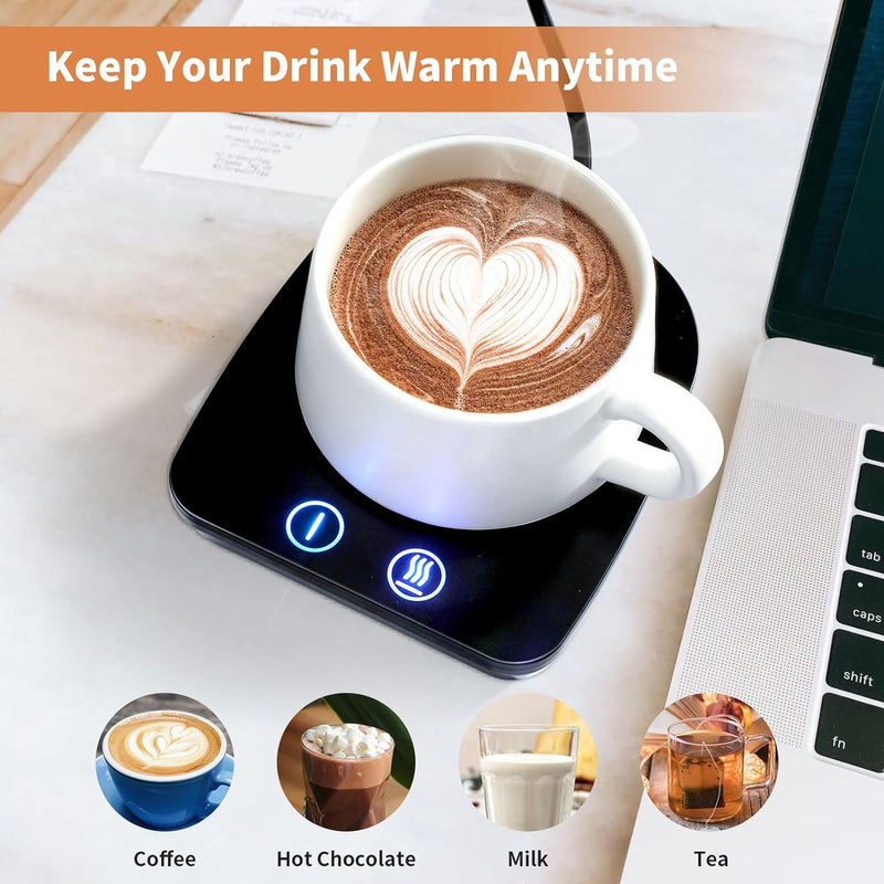 VOBAGA Coffee Mug Warmer&Cup Warmer for Office Desk Use, Electric Beverage Warmer with Three Temperature Settings, Coffee Warmer Plate for Cocoa Tea Water Milk with Auto Shut Off After 4 Hours