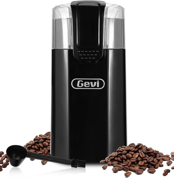 Gevi One-Touch Button Electric Coffee Grinder Coffee Bean Grinder for Coffee Espresso Latte Mochas, Noiseless Operation Coffee Serving Sets