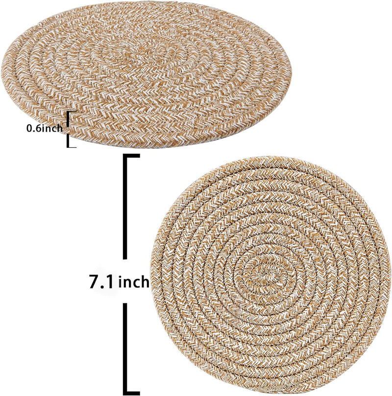 Pot Holders Set, Trivets Set 3 Pcs, 100% Pure Cotton Thread Weave Trivets for Hot Dishes/Pot/Bowl/Teapot/Hot Pot Holders