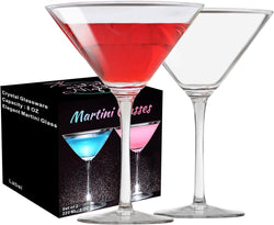 PARACITY Martini Glasses Set of 2, Crystal Coupe Glasses, Hand Blown Premium Crystal Martini Glasses, Perfect for Cocktails, Martinis, Margaritas, Parties, Catering Boxes and Gifts(8 OZ/240ML)