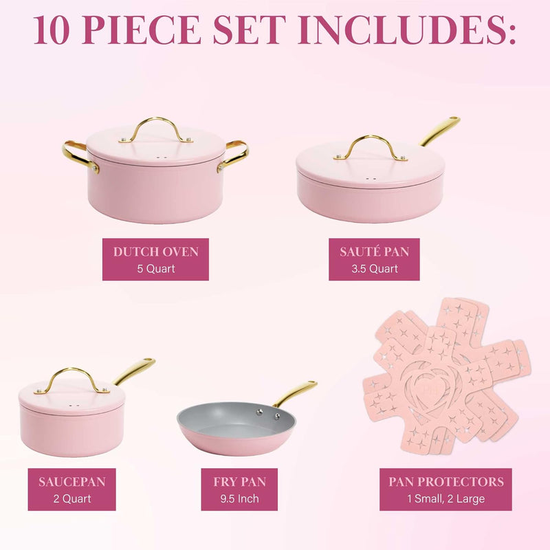 Paris Hilton Nonstick Cookware Set 10-Piece