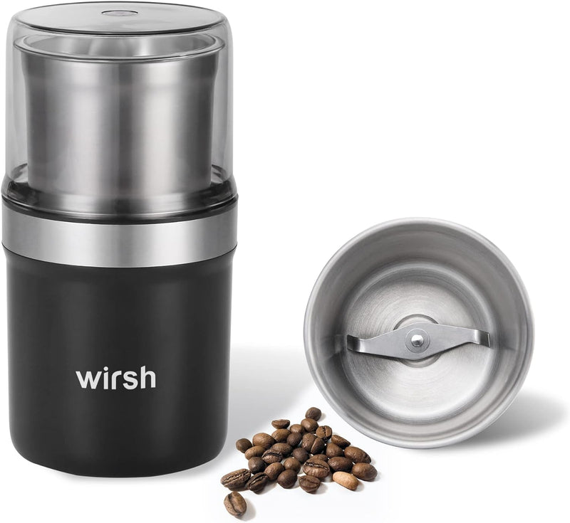 Wirsh Coffee Grinder-Electric Coffee Grinder with Stainless Steel Blades, Coffee and Spice Grinder with Powerful Motor and 4.2oz. Large Capacity for Coffee Beans,Herbs,Spices, Peanuts,Grains and More