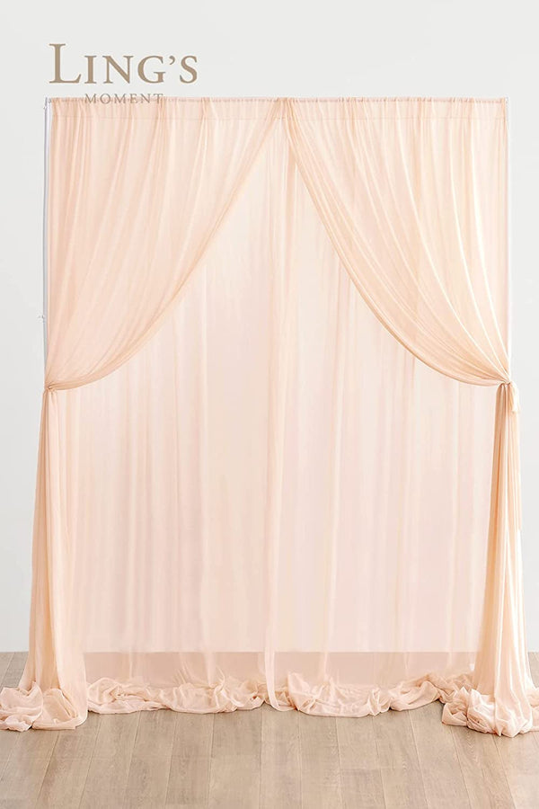 10x10ft Peach Backdrop Curtains - Wedding Bridal Baby Shower Stage Decoration