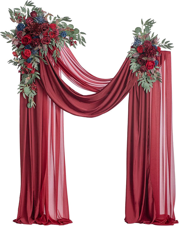 Arch Flower and Drapes Kit for Wedding Ceremony and Reception Decoration Pack of 4