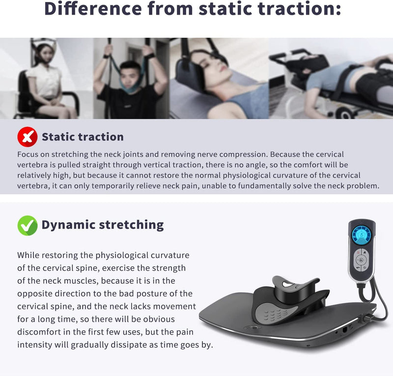 Twinklepoch Neck Stretcher for Dynamic Lifting and Exercising Cervical, Neck Massager of 3 Modes Electrotherapy and Relaxing Hot Compress, 104 to 122℉(40 to 50℃)