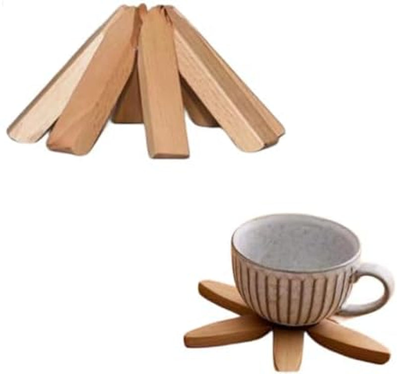 Christmas Coasters Wooden Trivets for Hot Dishes - Christmas Tree Shaped Trivet Mats - Foldable Placemats for Hot Pot/Bowl/Teapot Christmas Table Decoration (Walnut)