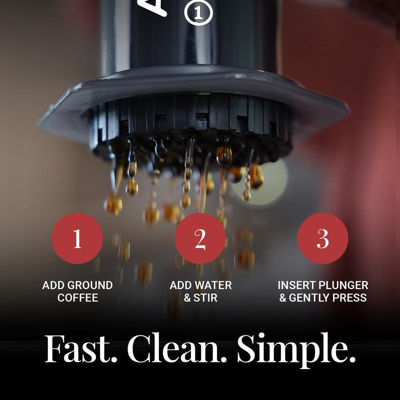 Aeropress Original Coffee Press – 3 in 1 brew method combines French Press, Pourover, Espresso - Full bodied, smooth coffee without grit, bitterness - Small portable coffee maker for camping & travel