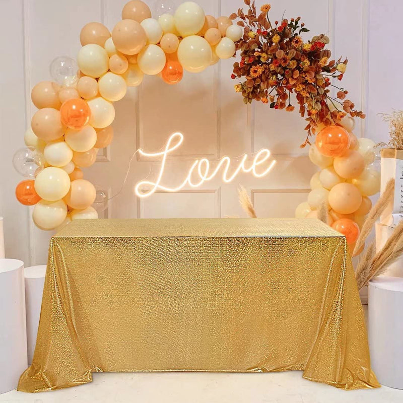 Gold Sequin Tablecloth - 60X84 Inch Rectangle Table Cover for Parties Weddings Baby Showers and Banquets