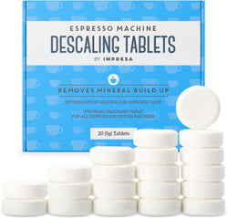 IMPRESA [20 Pack] Espresso Machine Descaler Tablets to Remove Mineral Build Up Descaling Tablets intended for Breville, Jura, Miele, and Other Espresso Makers - Descale Espresso Cleaning Tablets