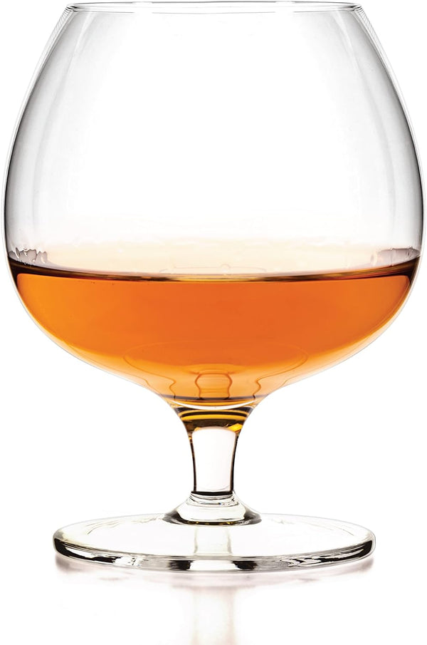 Luxbe - Cognac & Brandy Crystal Small Glasses Snifter, Set of 4 - Handcrafted - 100% Lead-Free Crystal Glass - Great for Spirits Drinks - 12-ounce