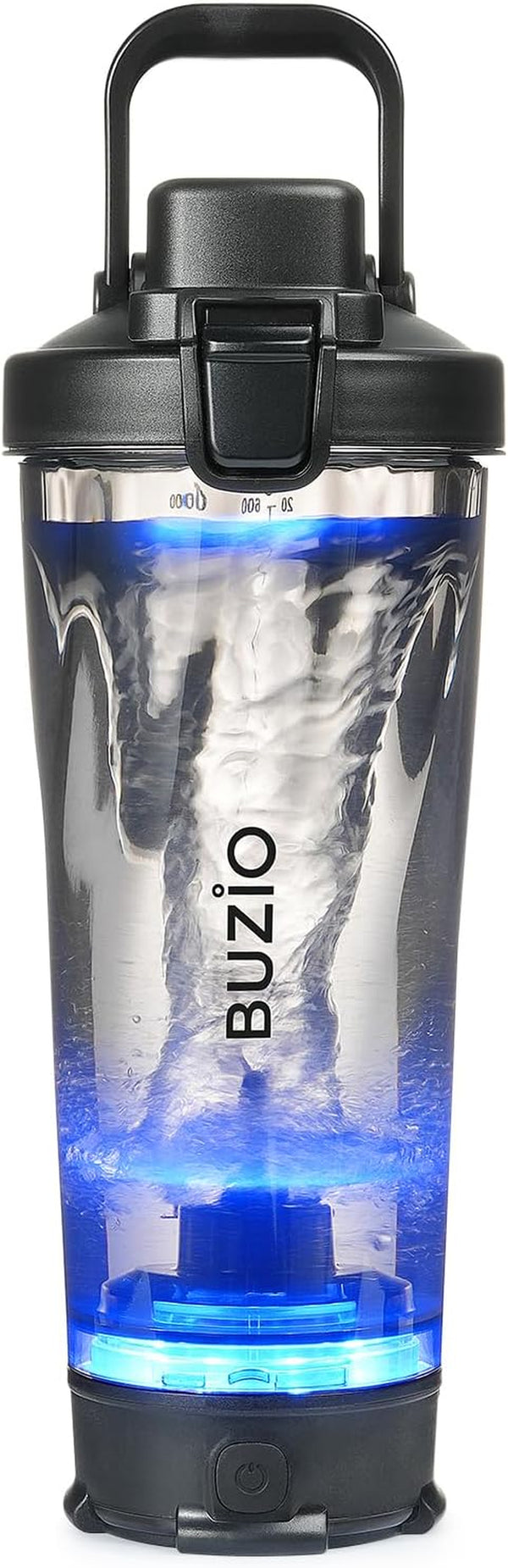 BUZIO Electric Protein Shaker Bottle, 24 oz Shake Blender Bottle, USB Rechargeable Blender Bottles for Protein Mixes Shaker Cups, Portable Large Sports Water Bottles Made with Tritan, Black