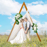 Wedding Arch 10.2FT, Triangle Wood Arch for Wedding Ceremony, Wedding Arbor Backdrop Stand for Garden Wedding, Parties, Indoor, Outdoor, Autumn Theme, Wooden Arch Rustic Decorations