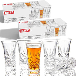 JAIEF Tequila Glasses Heavy Base Shot Glass Cordial Glasses 2 OZ (Set of 6)