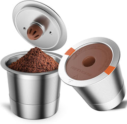 RETHONE K Cup Reusable Coffee Pods, Universal Stainless Steel Reusable K Cups Compatible with Keurig 1.0 & 2.0 Coffee Machines Brewers Refillable K Cups (2 Pack)