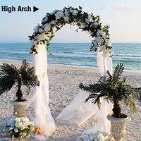 Metal Arch Arbor Garden Arch for Various Climbing Plants Pergola Archway Wedding Arch for Ceremony Bridal Party Backyard Archway Decorations Easy Assemble 2 Sizes Wide Arbor round Top Black