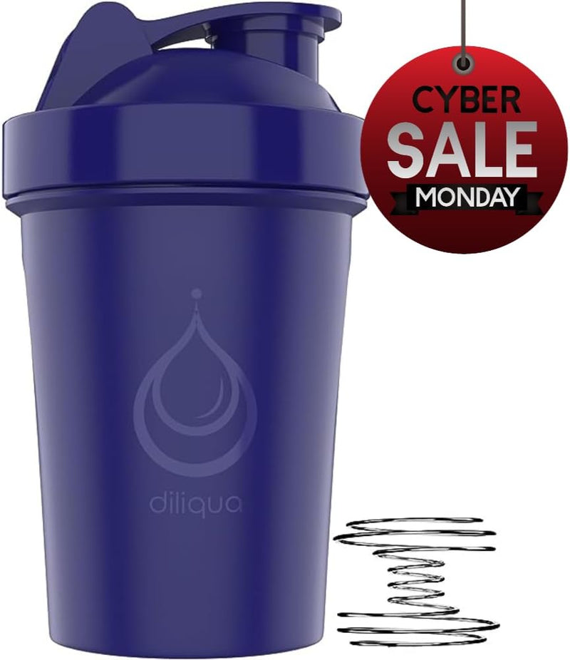 diliqua -4 PACK- 20 oz Shaker Bottles for Protein Mixes | BPA-Free & Dishwasher Safe | 4 small protein shaker bottle | Shaker Cups for protein shakes | Blender Shaker Bottle Pack