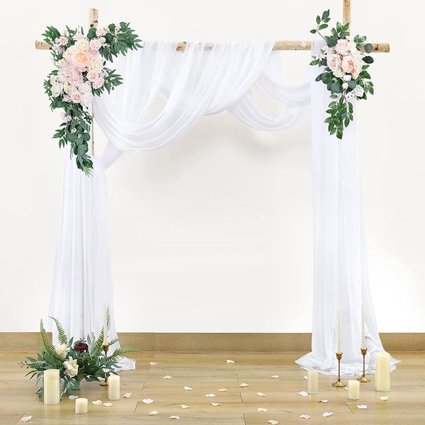 Wedding Arch Draping Fabric - 2 Panels of 275 x 224 - Ceiling Drapes for Ceremony  Reception Decor