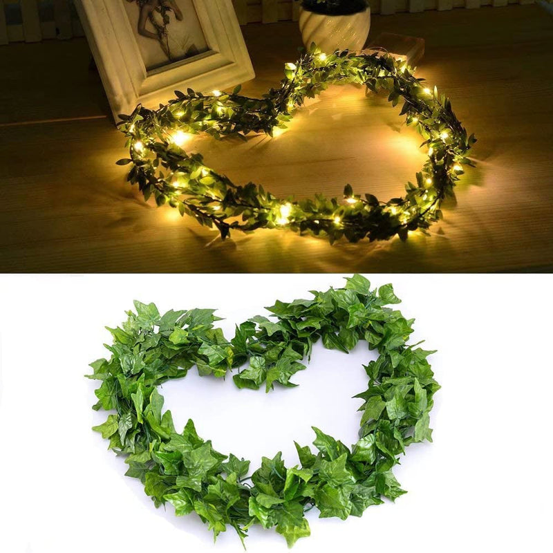 168 FT Artificial Ivy Garlands with LED String Light for Home Decor