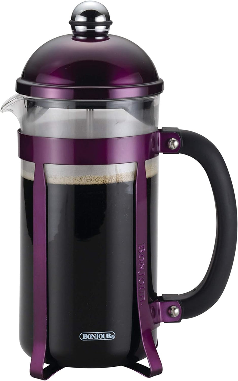 Bonjour Maximus French Press Coffee Maker, 8 Cup, Silver