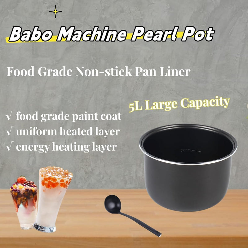 Boba Cooker Boba Pot Commercial Fully Automatic Pearl Pot, Touchscreen 110V Boba Maker Machine, 5L Pearl Maker for Boba Tea, Bubble Tea and Milk Tea