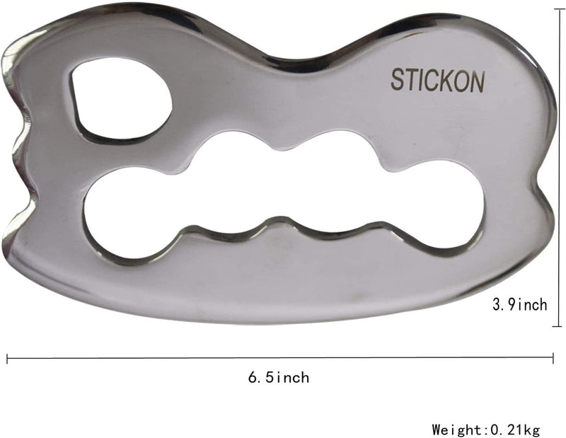 Stainless Steel Gua Sha Scraping Massage Tool IASTM Tools Great Soft Tissue Mobilization Tool (STICKON-01)