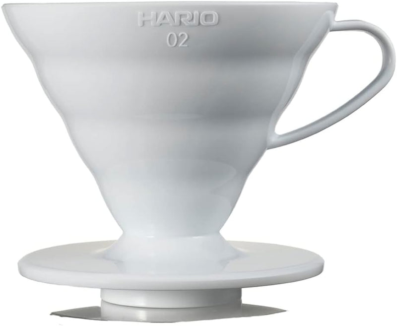 Hario V60 Ceramic Coffee Dripper Pour Over Cone Coffee Maker Size 02, White